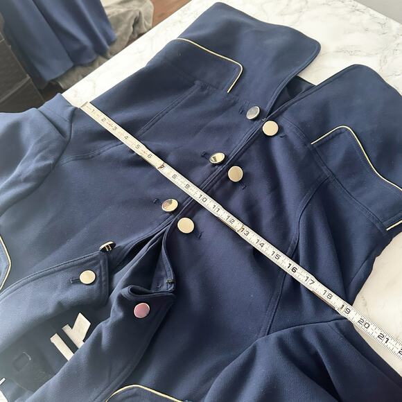 Chico’s Size 1 Navy Military Gold Button Blazer Women’s Size Medium Size 8 - Picture 13 of 15